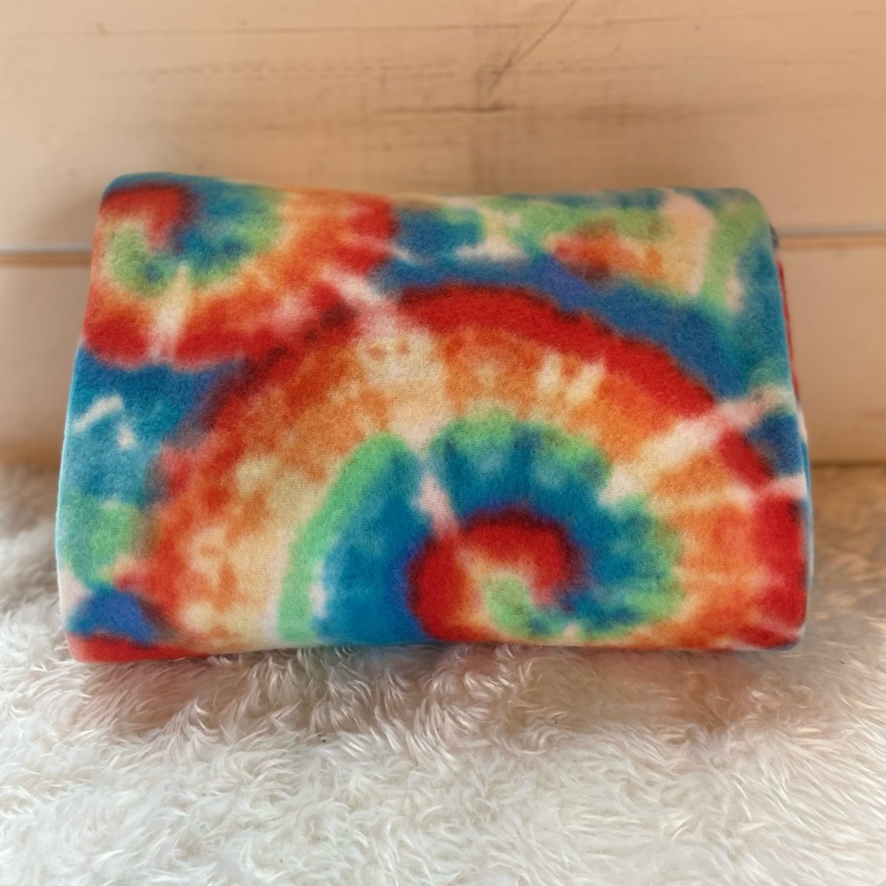 Vibrant Rainbow Tie-Dye Fleece Blanket - Mainstays